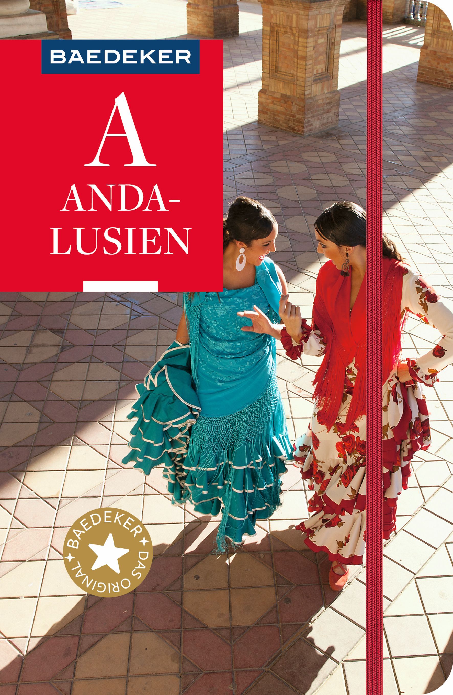 Baedeker Reiseführer Andalusien Cover Baedeker Reiseführer Andaluslein. Spanische Flamenco Tänzerinnen
