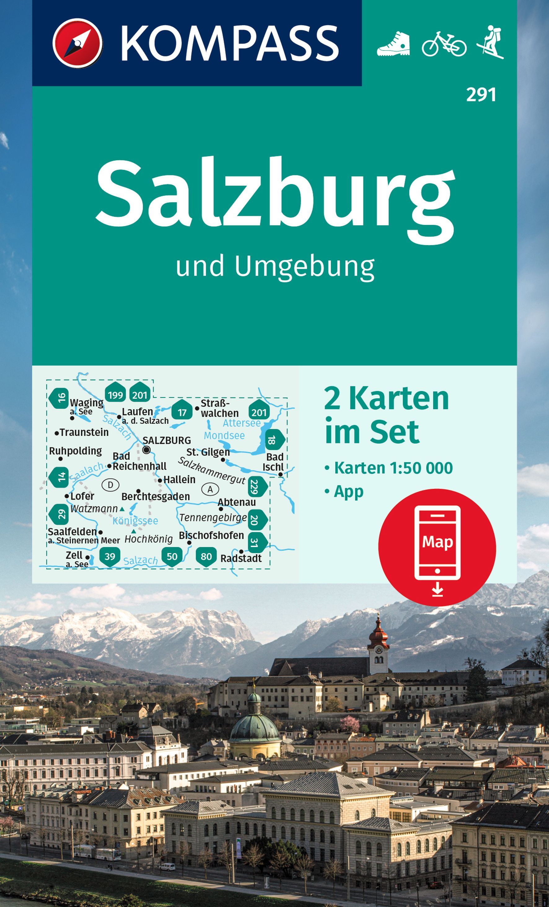 9783991214496 Cover Kompass Wanderkarte Salzburg