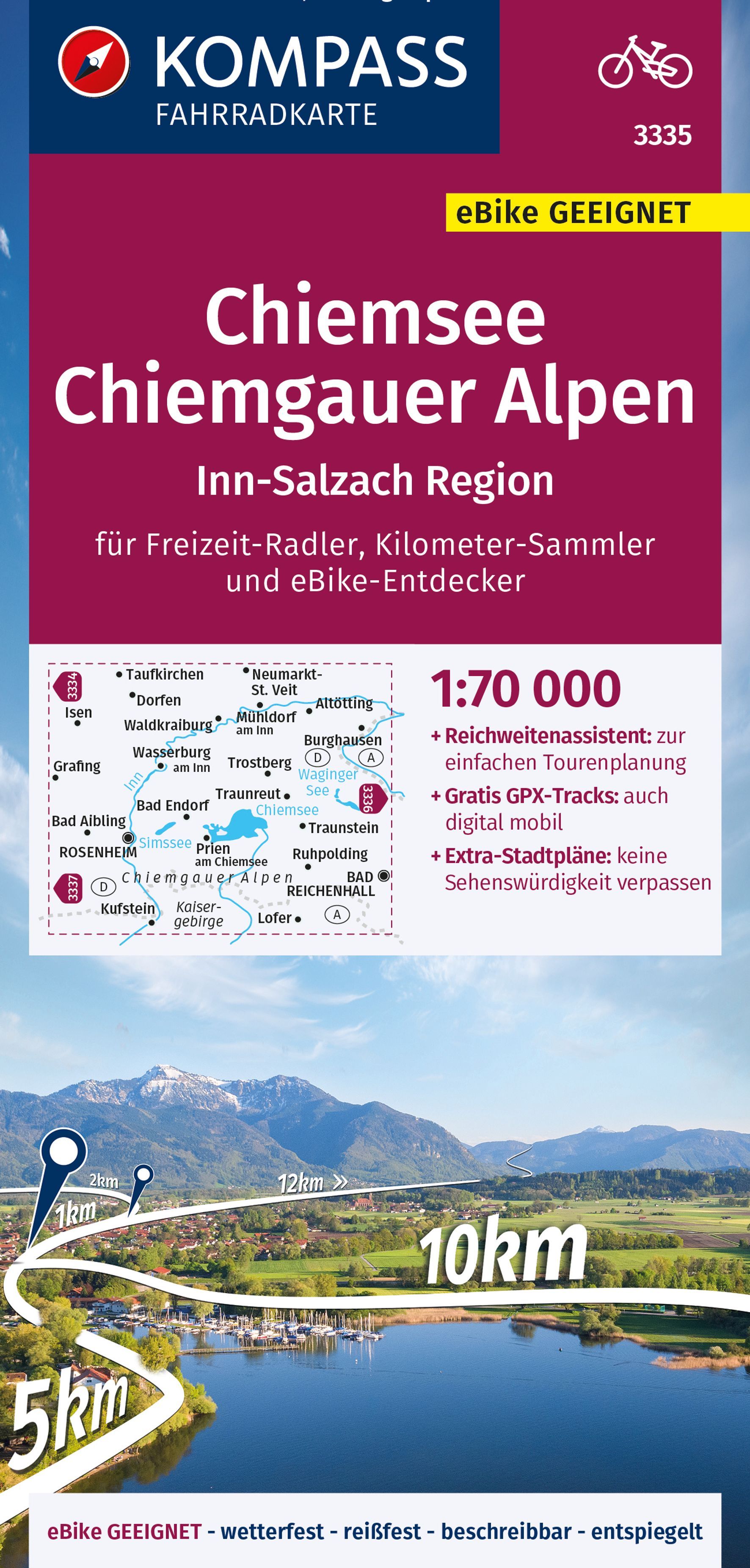 9783991216148 Cover Kompass Fahrradkarte Chiemsee, Chiemgauer Alpen