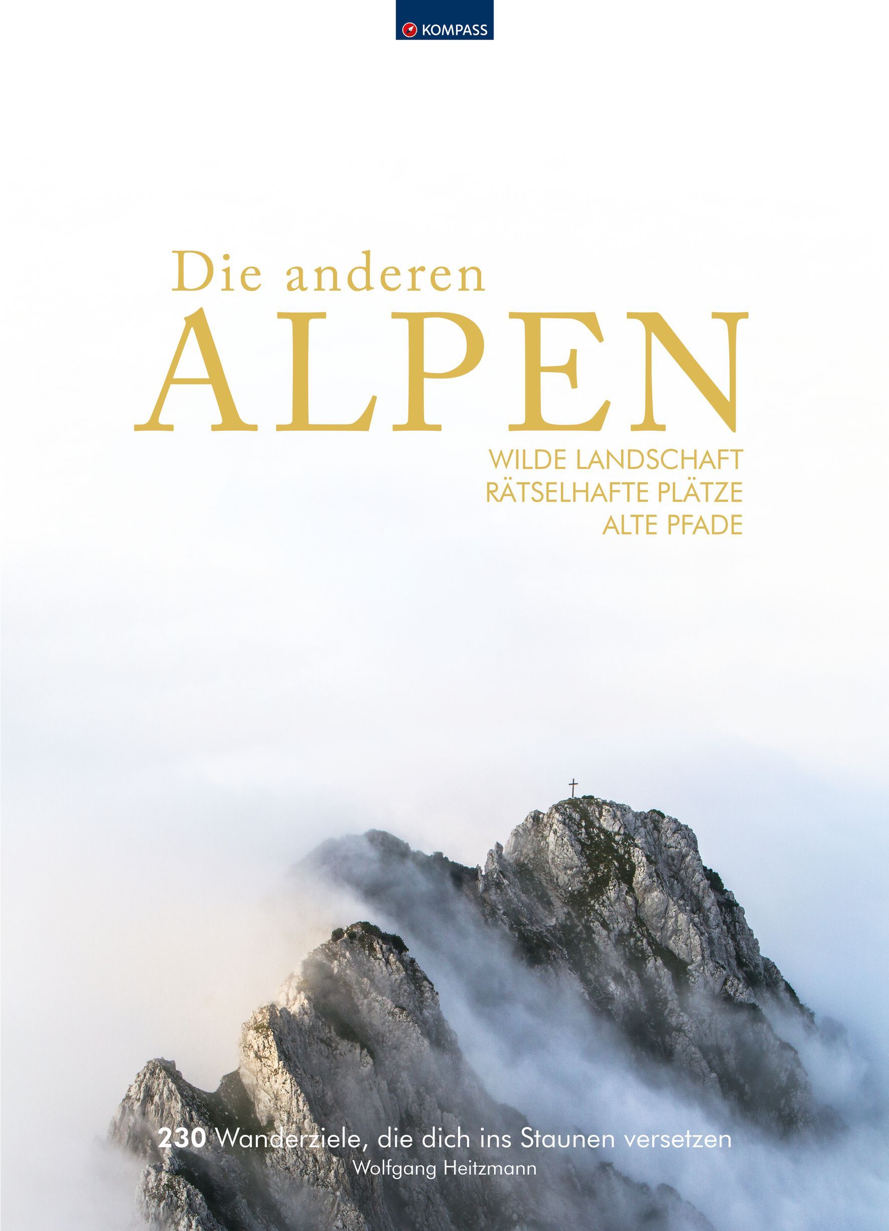9783991216858 KOMPASS Bildband Die anderen Alpen, Cover Bergspitze mit Wolken