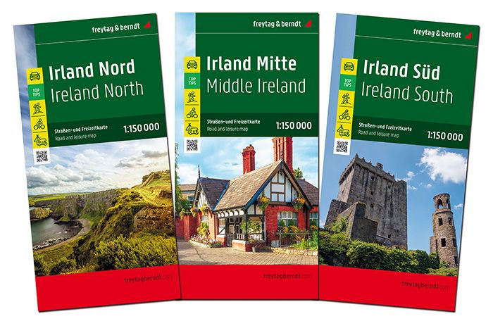 Irland, Straßen- und Freizeitkarten-Set, f&b Cover, Kartenset, Irland, Gebäude