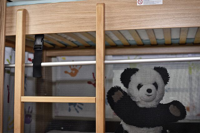 Panda-Plüschtier, Panda-Spielzeug, Stoffpanda, Panda aus Stoff, Maschenbarriere