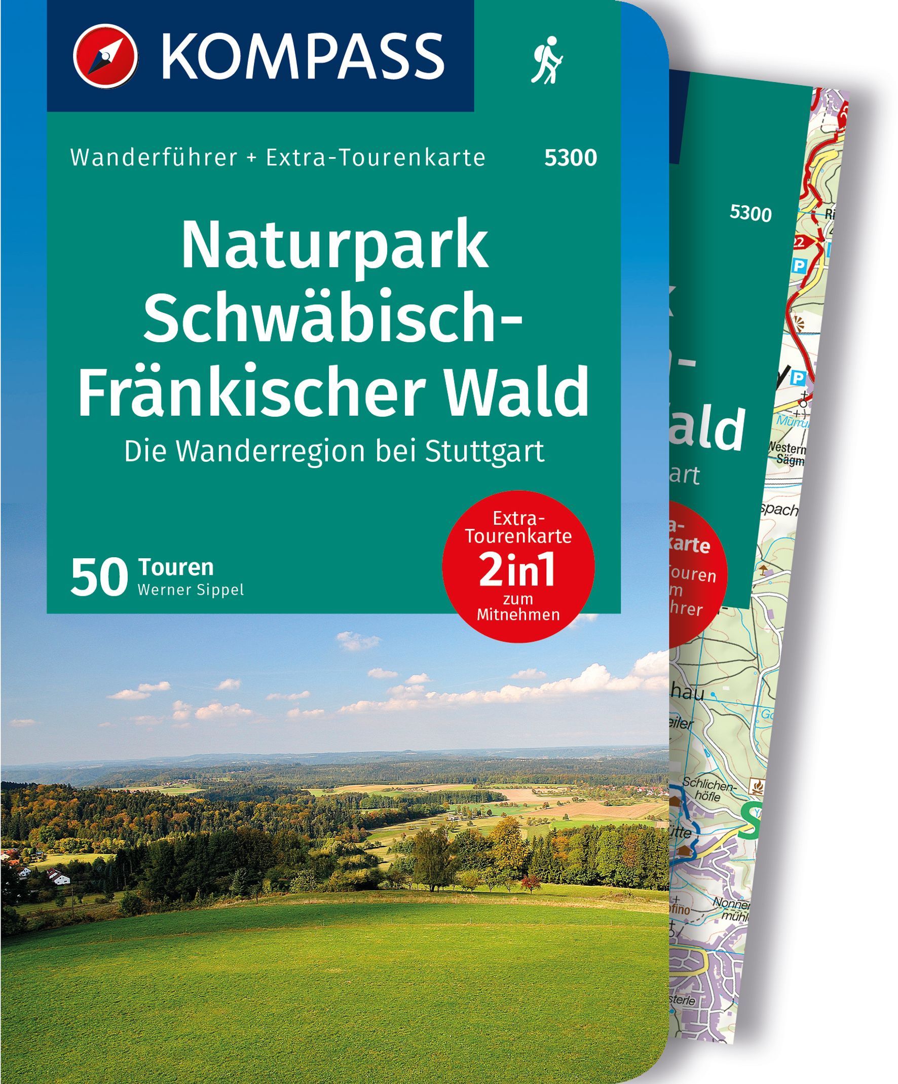 9783991216087 KOMPASS Wanderführer Schwäbisch-Fränkischer Wald, Cover Feld mit weiter Landschaft