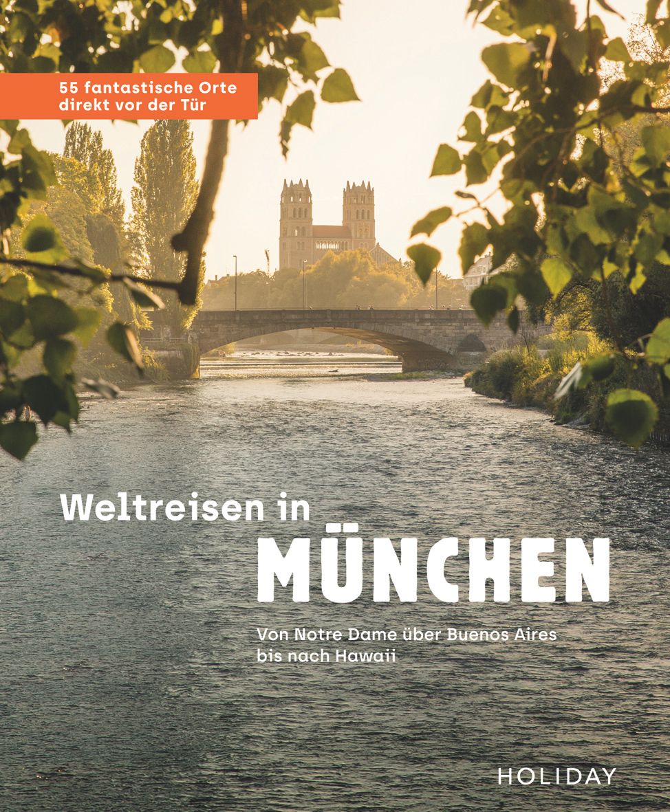 9783834233431 HOLIDAY Weltreisen in München, Fluss mit Brücke auf dem Titel
