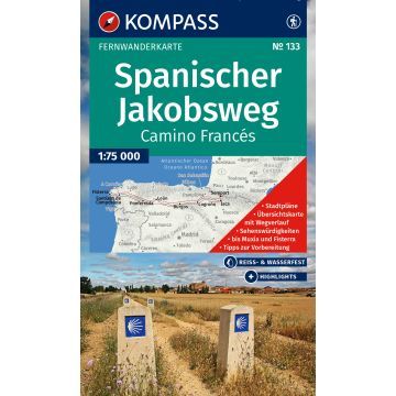 KOMPASS Wanderkarte 133 Spanischer Jakobsweg Werbung, Plakat