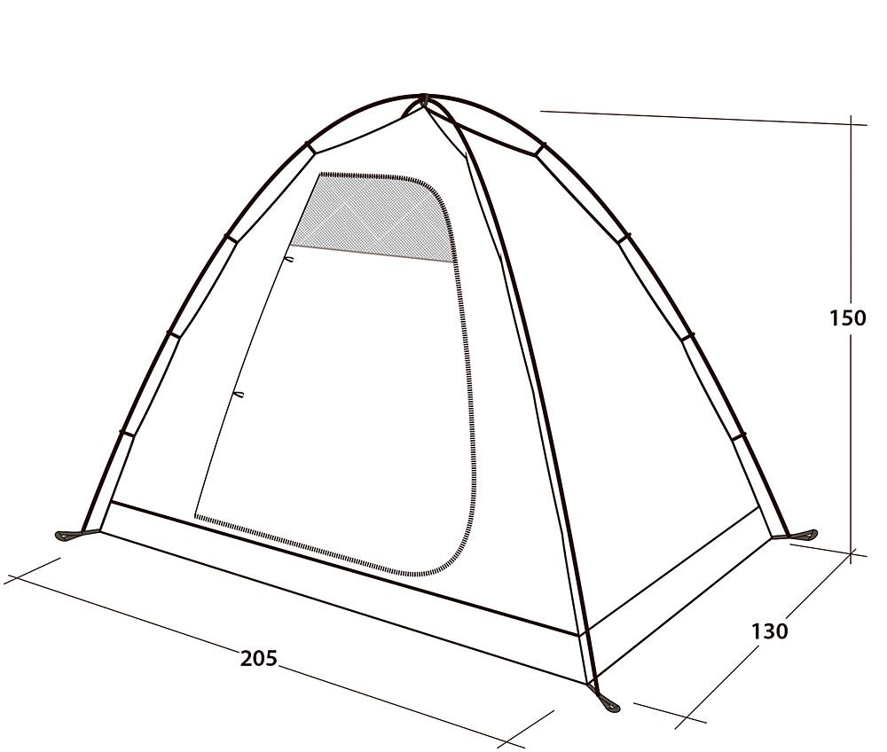 Outwell Innenzelt für Busvorzelt. Abbildung Maße