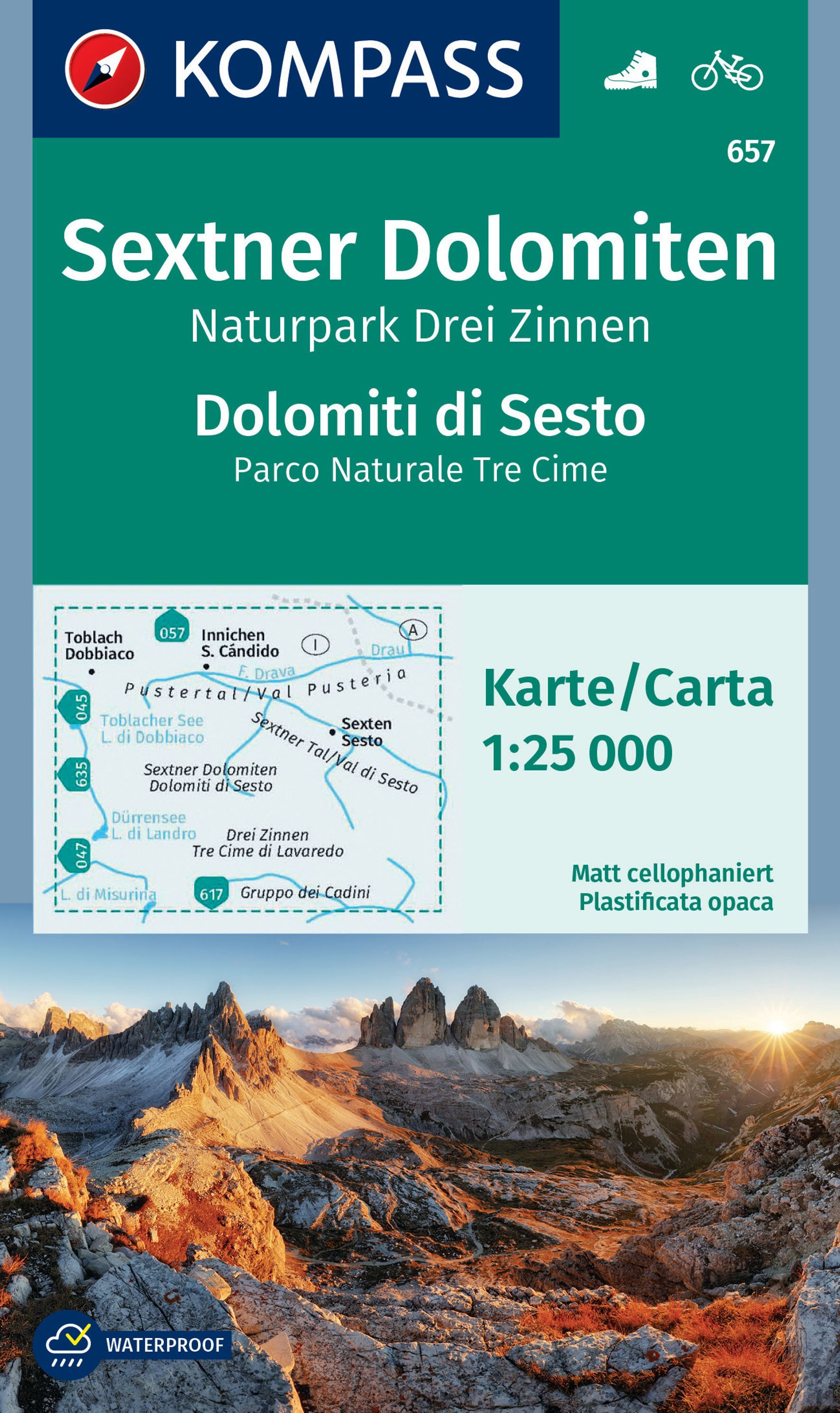 9783991540366 Cover Kompass Wanderkarte Sextner Dolomiten