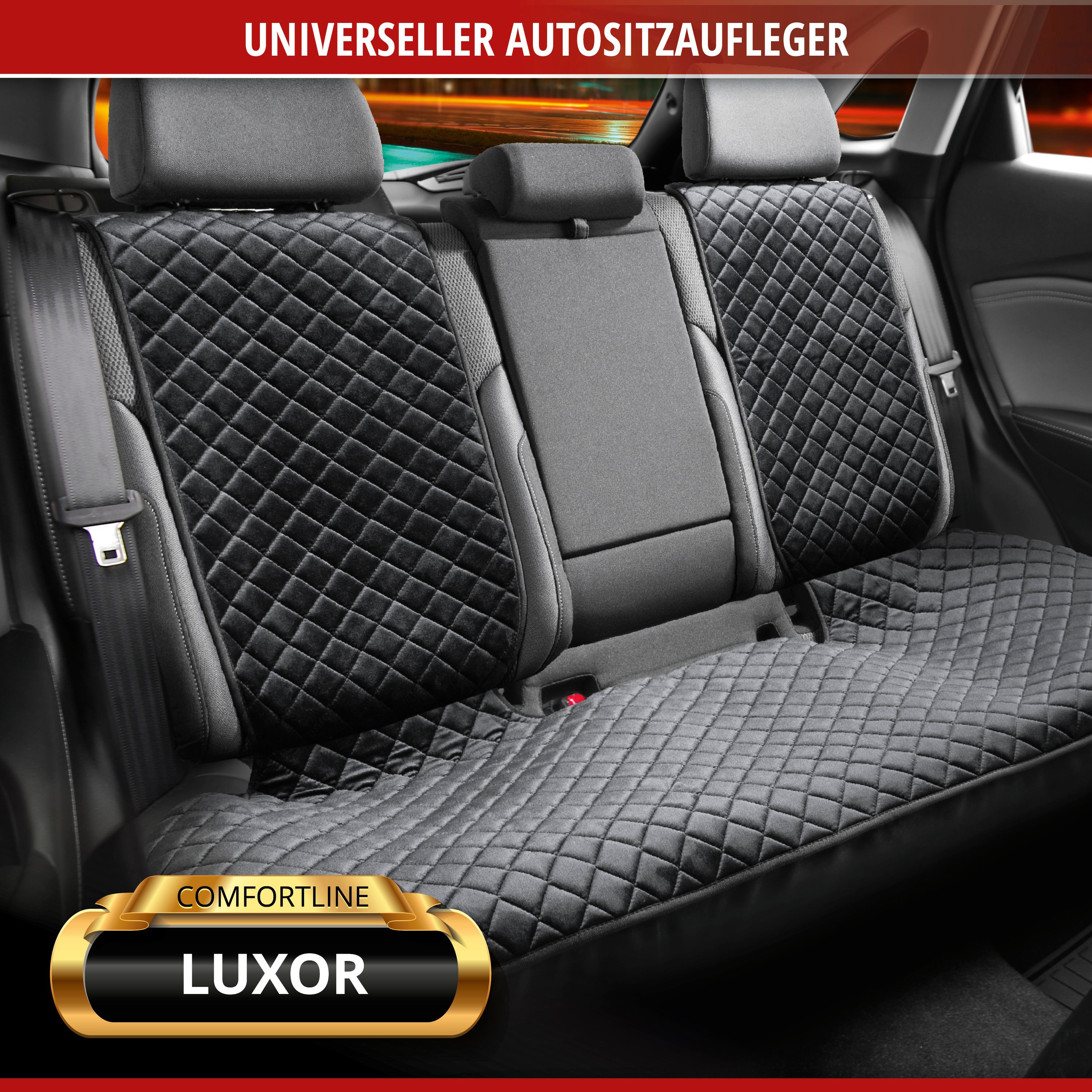 9001778139597_002 Sitzaufleger Comfortline Luxor, Rücksitzbank, im Auto montiert