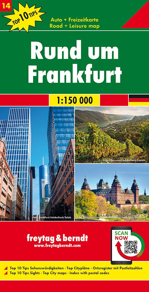 F&B AK Rund um Frankfurt Top 10 Tips Werbung, Plakat, Stadt, QR Code