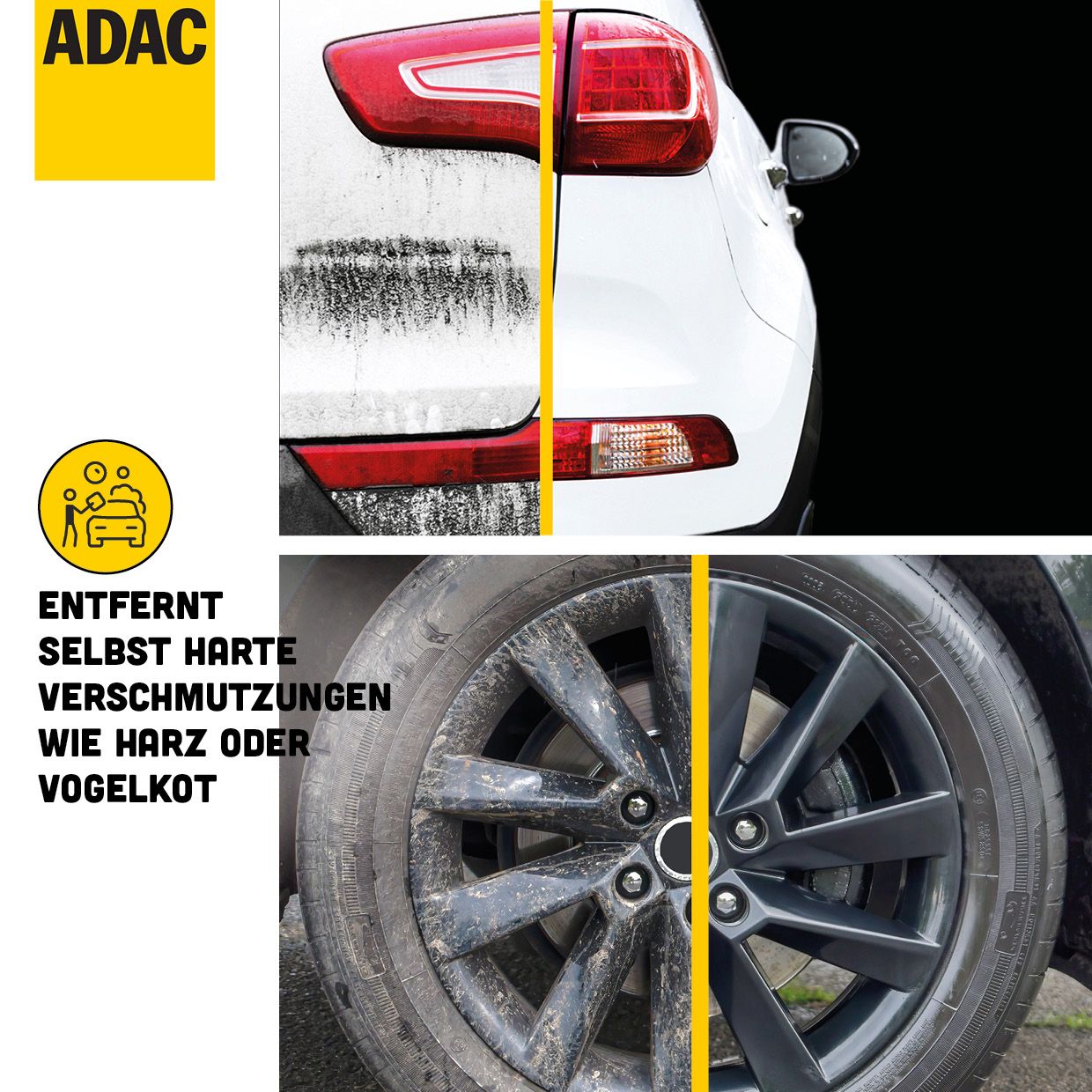 Vorher-Nachher Bilder der Reinigungswirkung