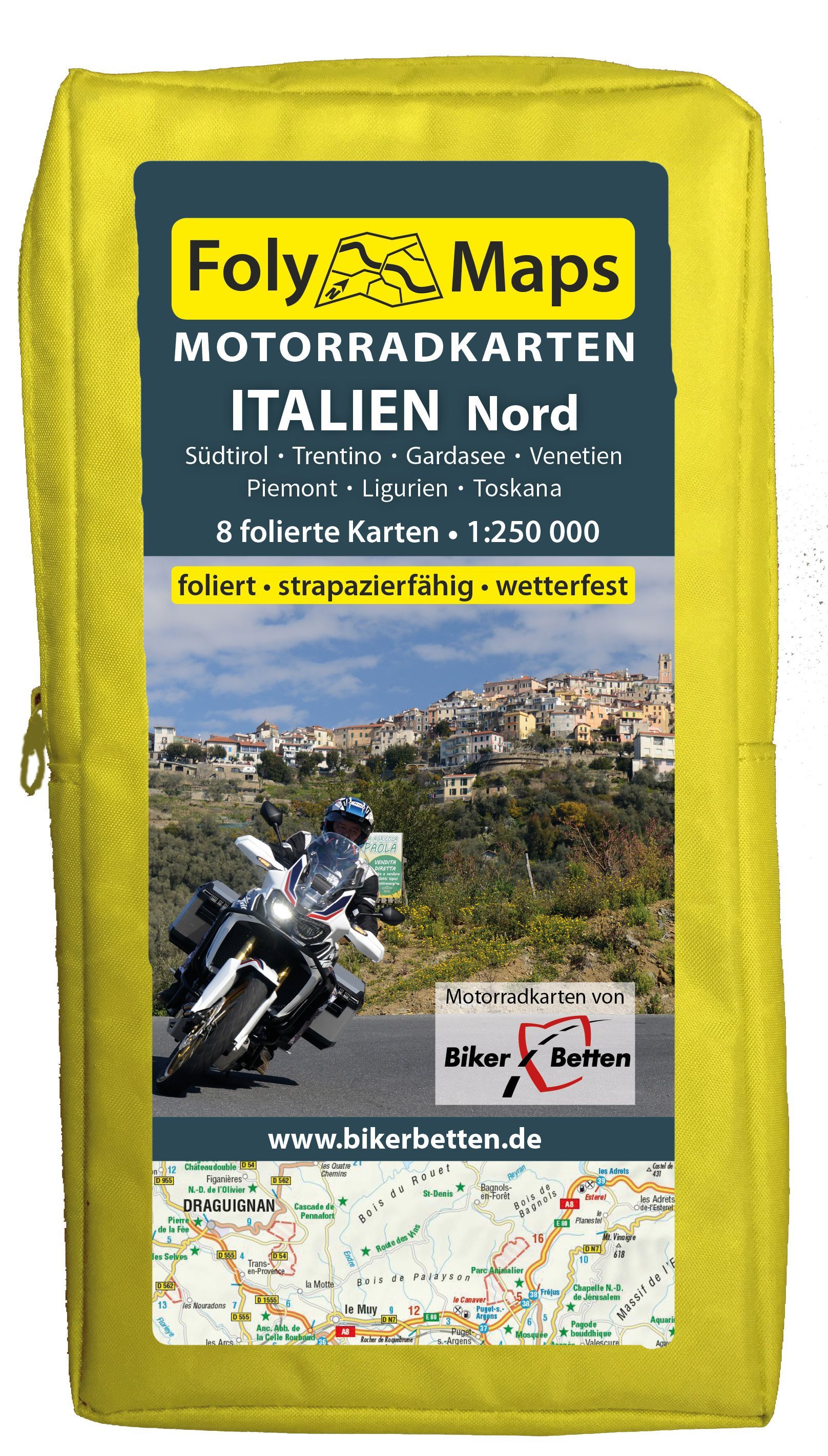 FolyMaps Motorradkarten Italien Nord Helme, Werbung, Kleidung, Handschuh, Motorrad