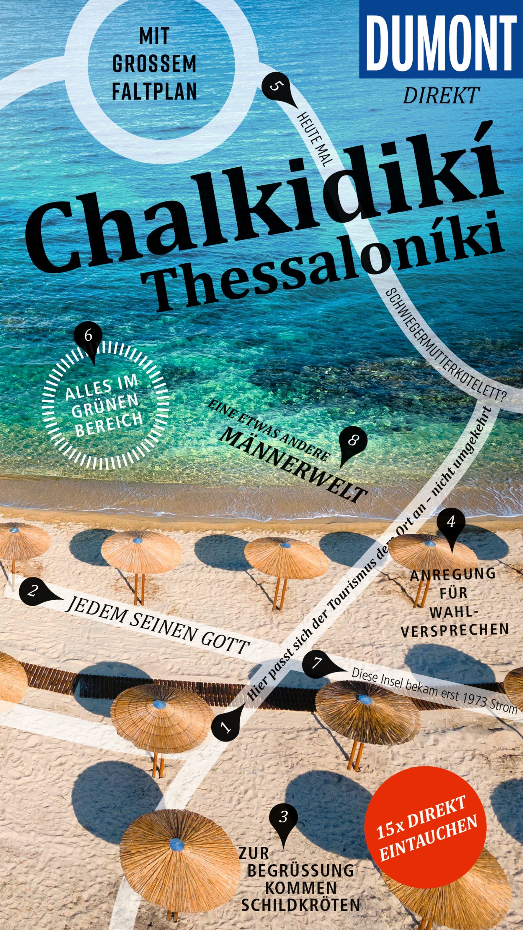 Sommerstrand, Sonnenschutz, Sonnenstühle, Strandkorb, Chalkidiki Thessaloniki