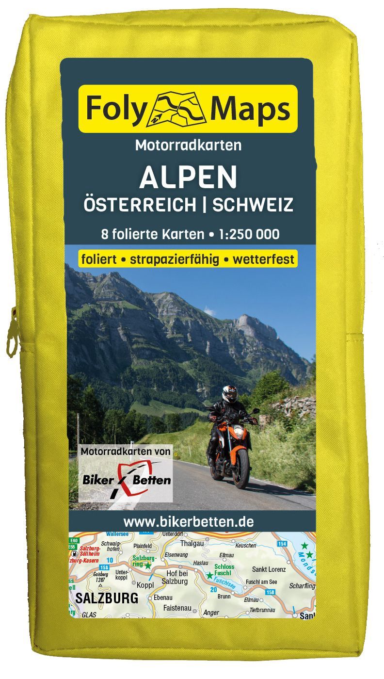 FolyMaps Motorradkarten Alpen Österreich Schweiz Werbung, Erwachsener, Männlich, Mann, Person