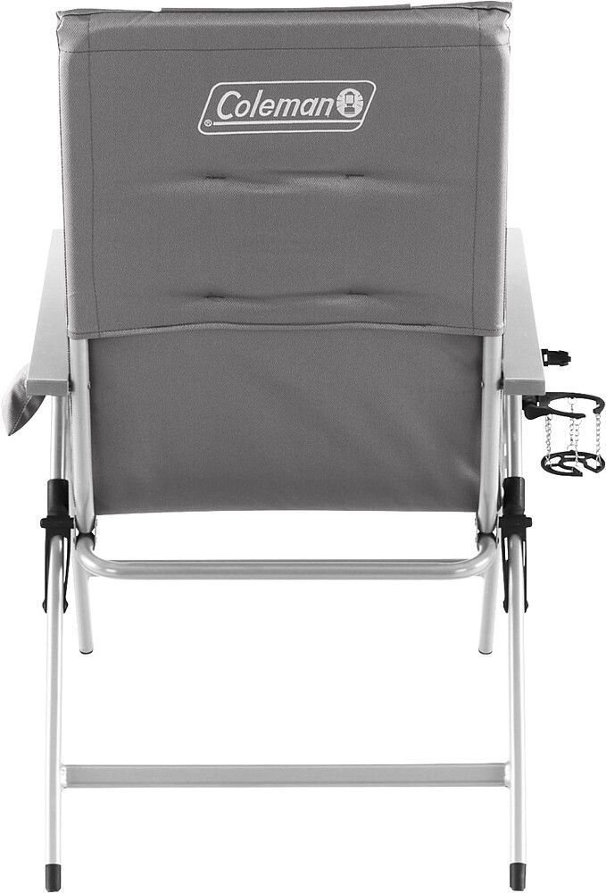 Coleman Klappstuhl, ausgeklappt, von hinten, grau
