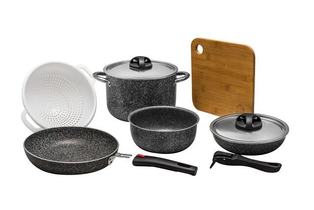 Kochtopf-Set, Pfannen, Töpfe, Küchenset, Granitbeschichtung