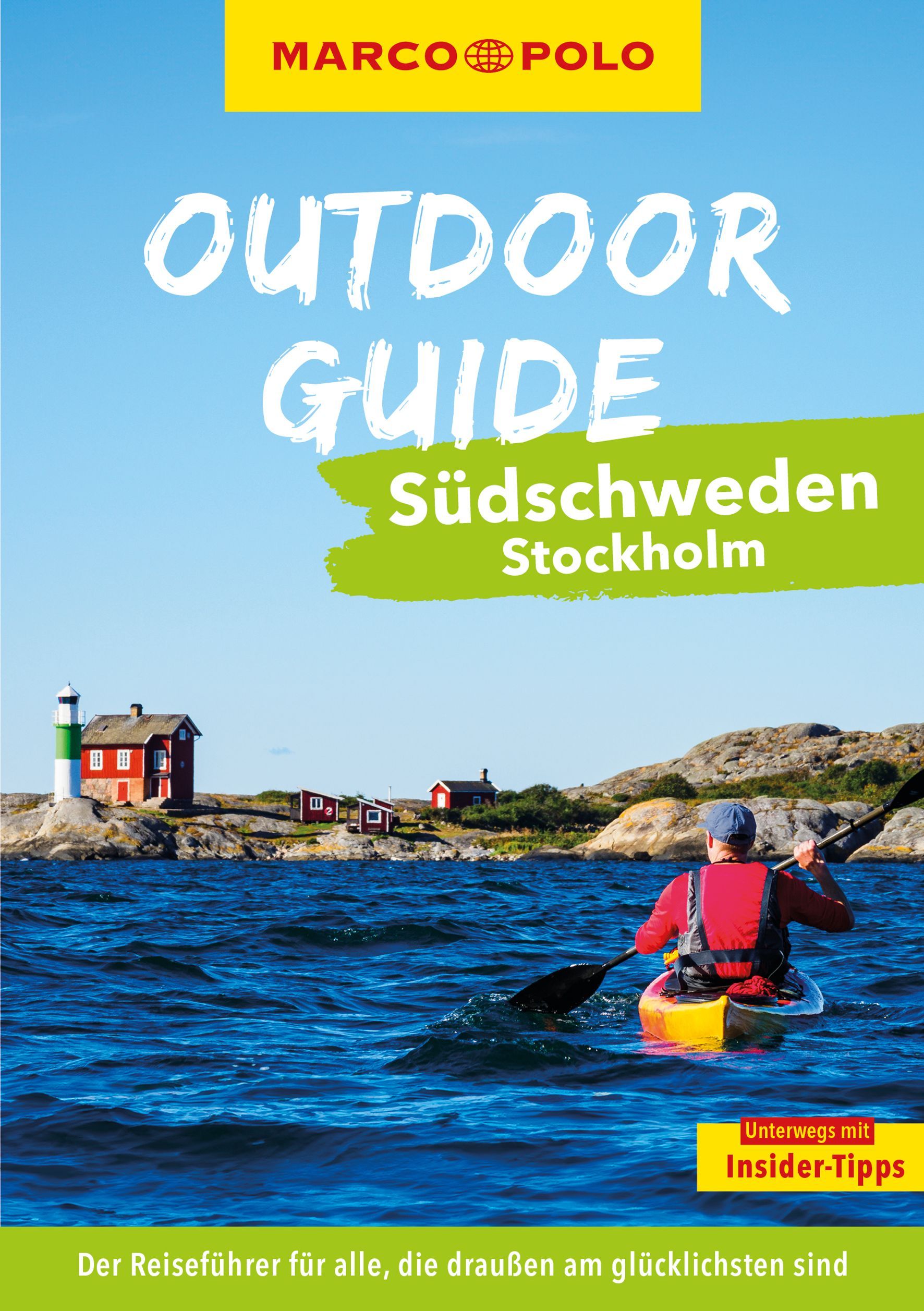 MARCO POLO OUTDOOR GUIDE Südschweden, Stockholm Bekleidung, Rettungsweste, Weste, Werbung, Kajak