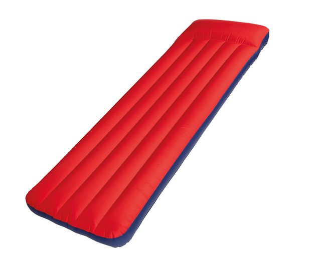 Luftmatratze, Aufblasbares Bett, Campingmatratze, Rotes Oberteil, Kissengröße