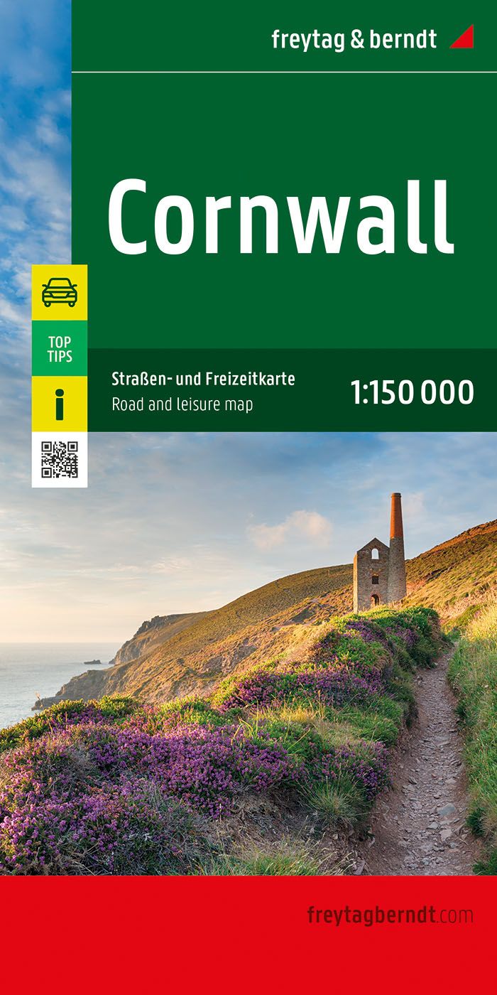 Cornwall, Auto- und Freizeitkarte 1:150.000, f&b Pfad, Werbung, Spur, Plakat, Szenerie