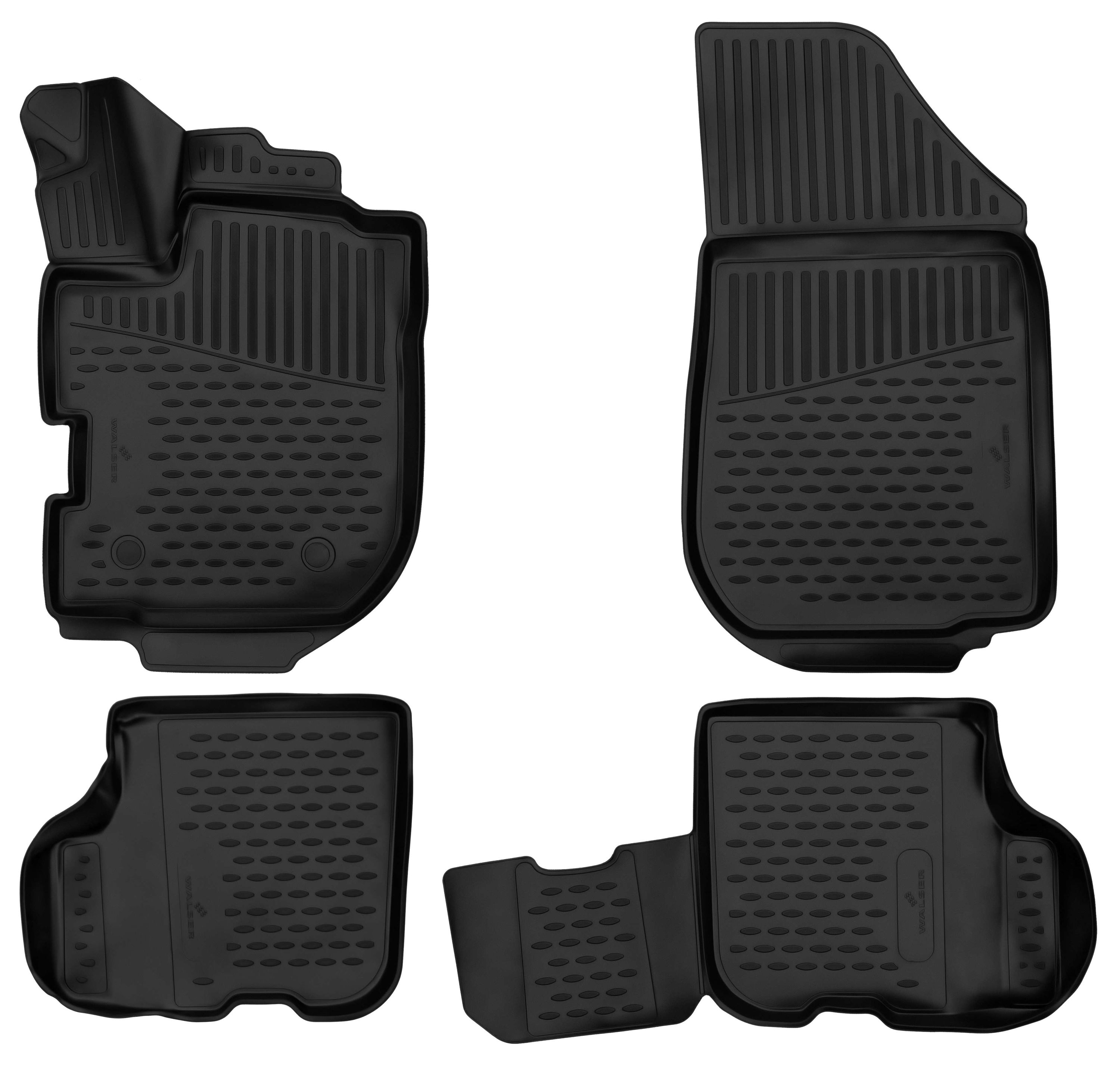 Fußmatten, Gummimatten XTR für Dacia Logan II, schwarz 