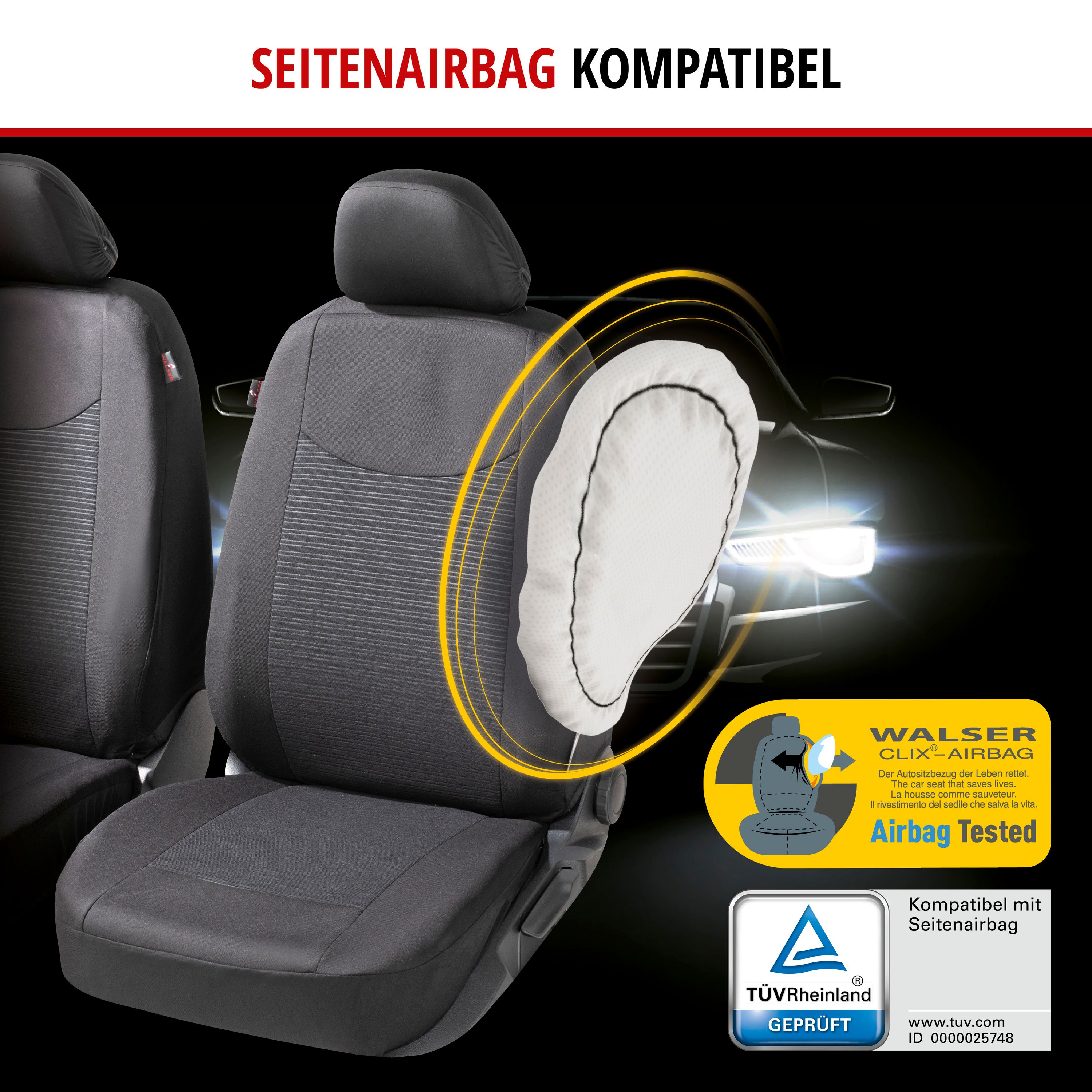 Autositzbezug Speedway Komplettset. Seitenairbag kompatibel