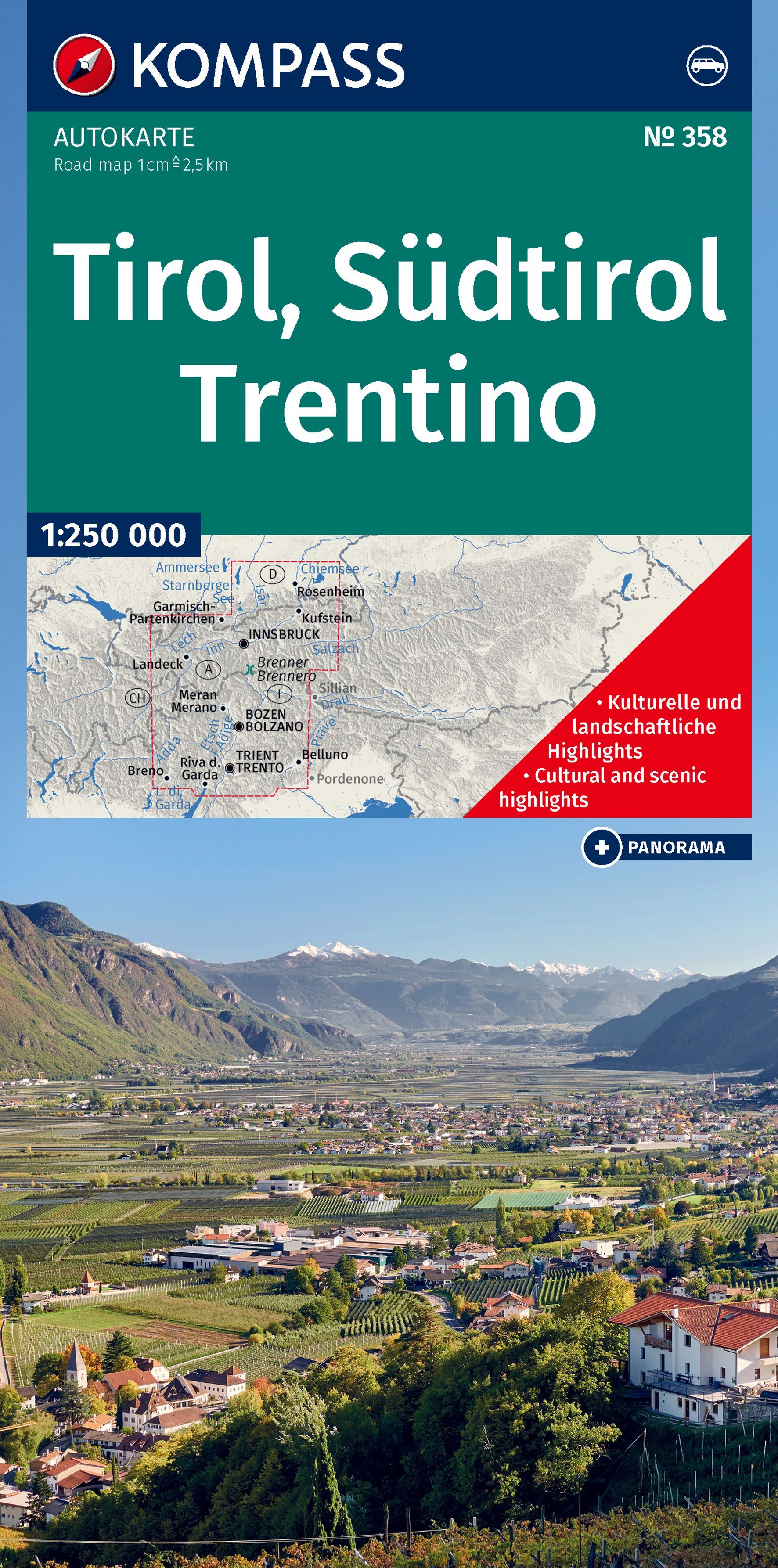 Reisen, Karte, Tirol, Südtirol, Trentino