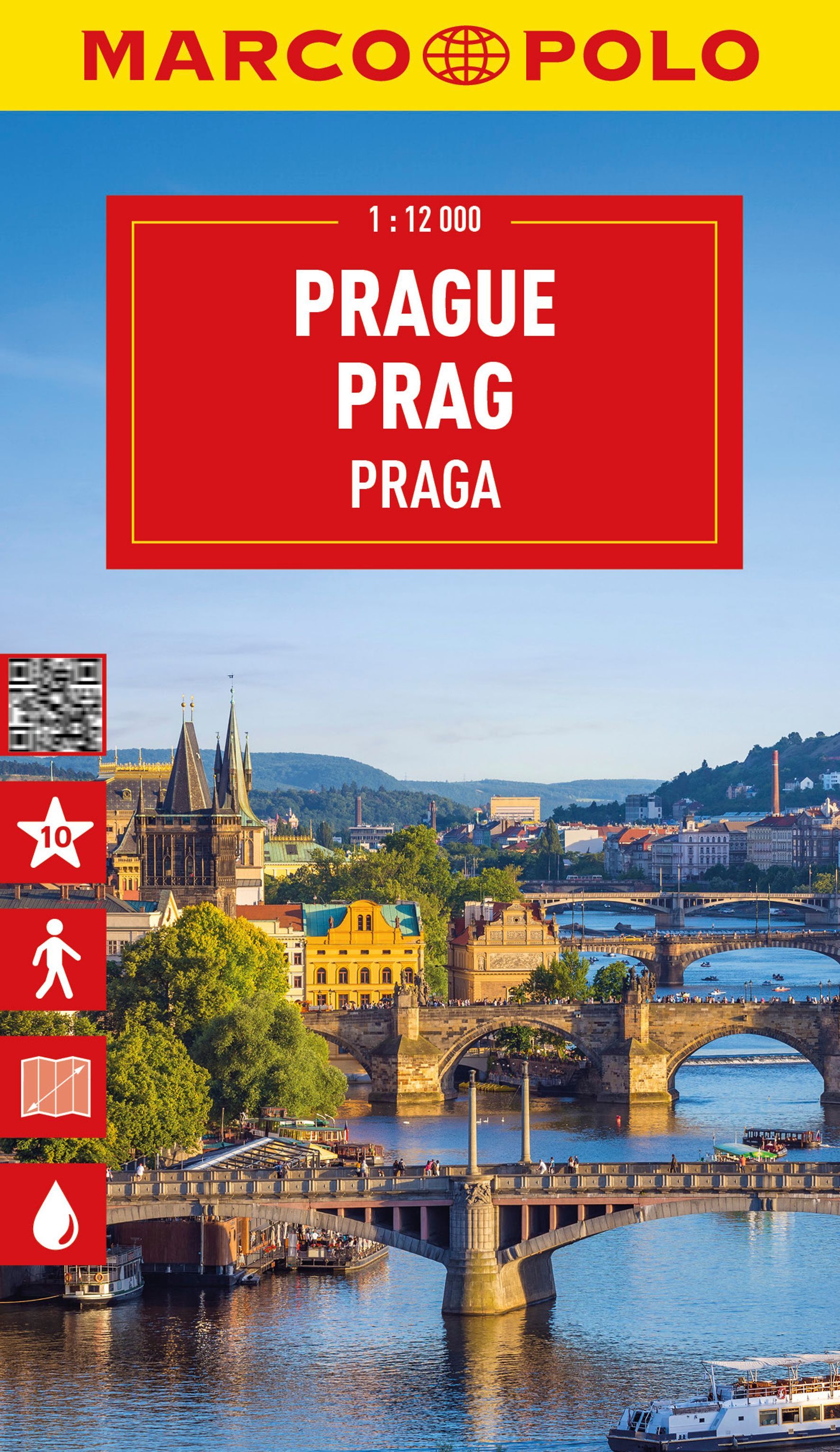MARCO POLO Cityplan Prag 1:12.000 Stadt, Metropole, Boot, Bogen, Uferpromenade,