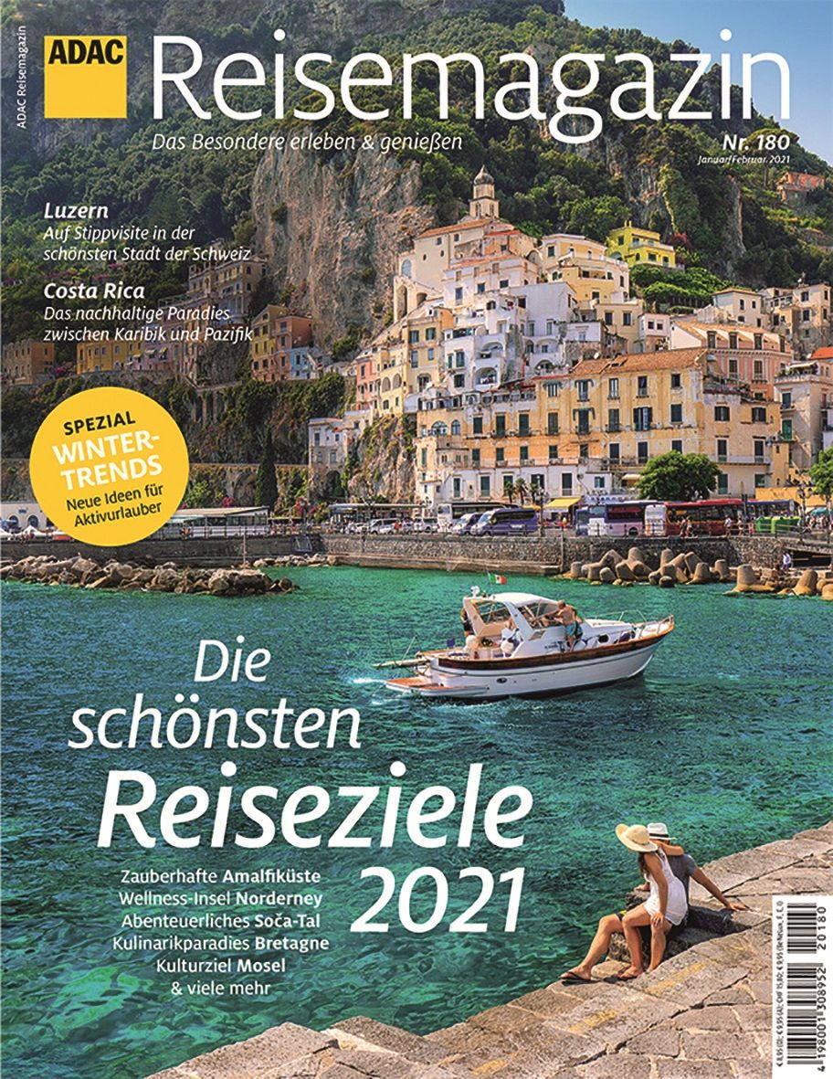 Cover_300dpi_CMYK-41-Reisemagazin ADAC Reisemagazin, Die schönsten Reiseziele, Bucht, Hafen, Schiff, Altstadt, berg