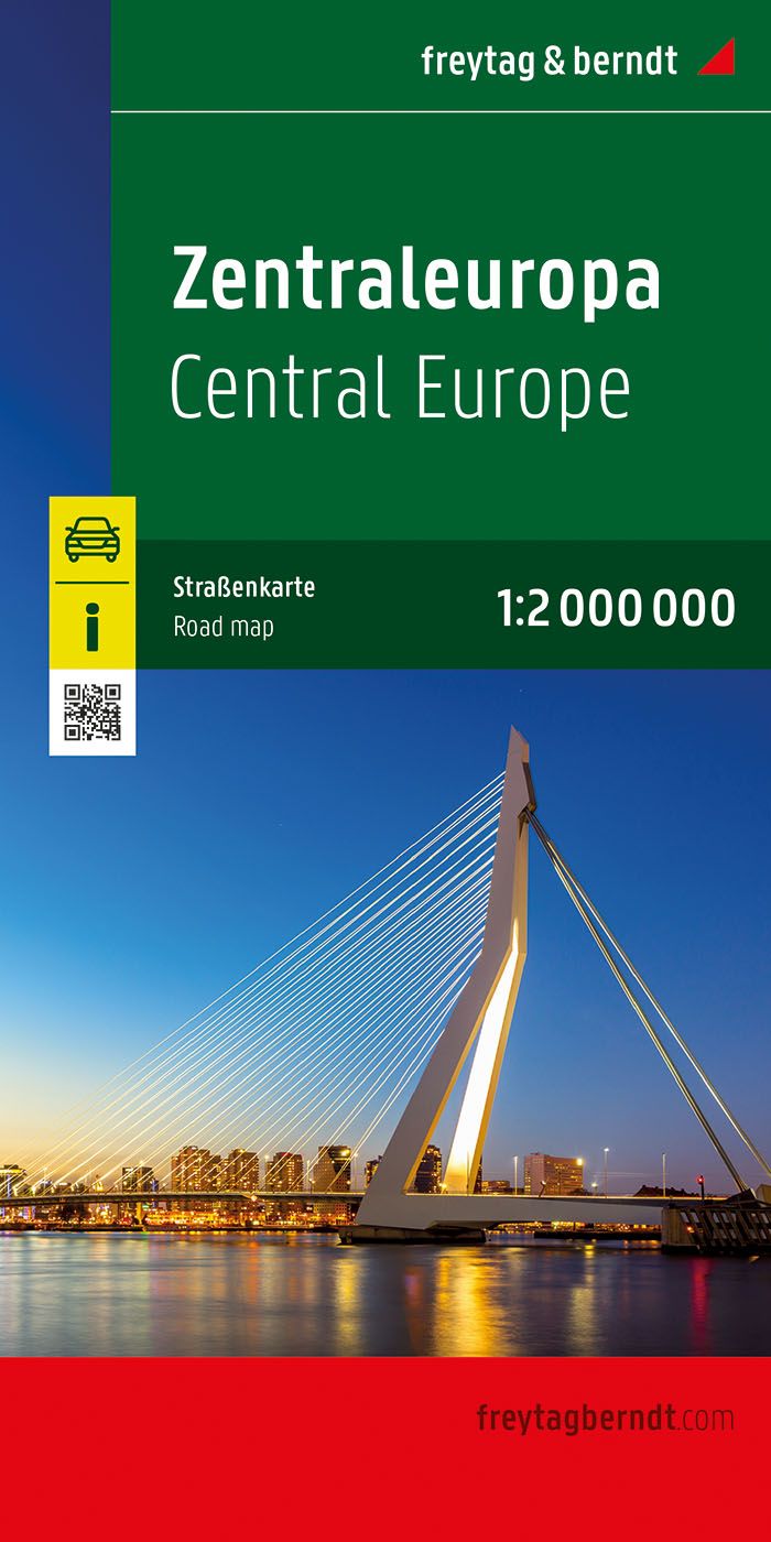 Zentraleuropa, Straßenkarte 1:2.000.000, f&b Werbung, Plakat, Wasser, Uferpromenade