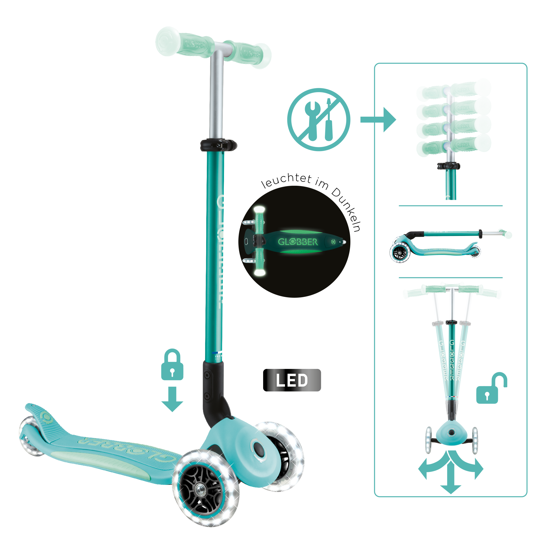 Transport, Fahrzeug, Kinderroller, Tretroller, Mint, Rad