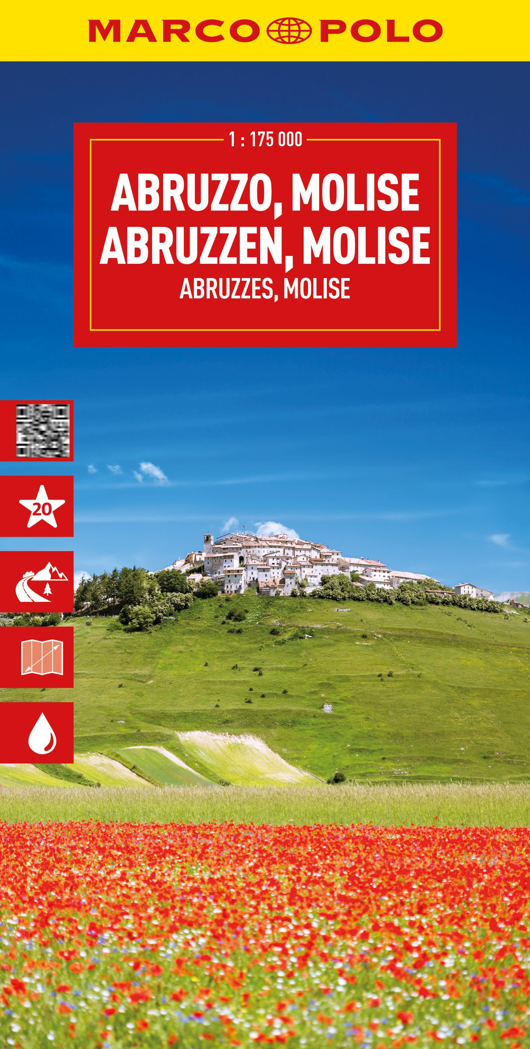 MARCO POLO Reisekarte Italien 10 Abruzzen, Molise Cover Maro Polo Reisekarte Italien Abruzzen, Molise. Feld, Grünland, Natur, Draußen, Landschaft