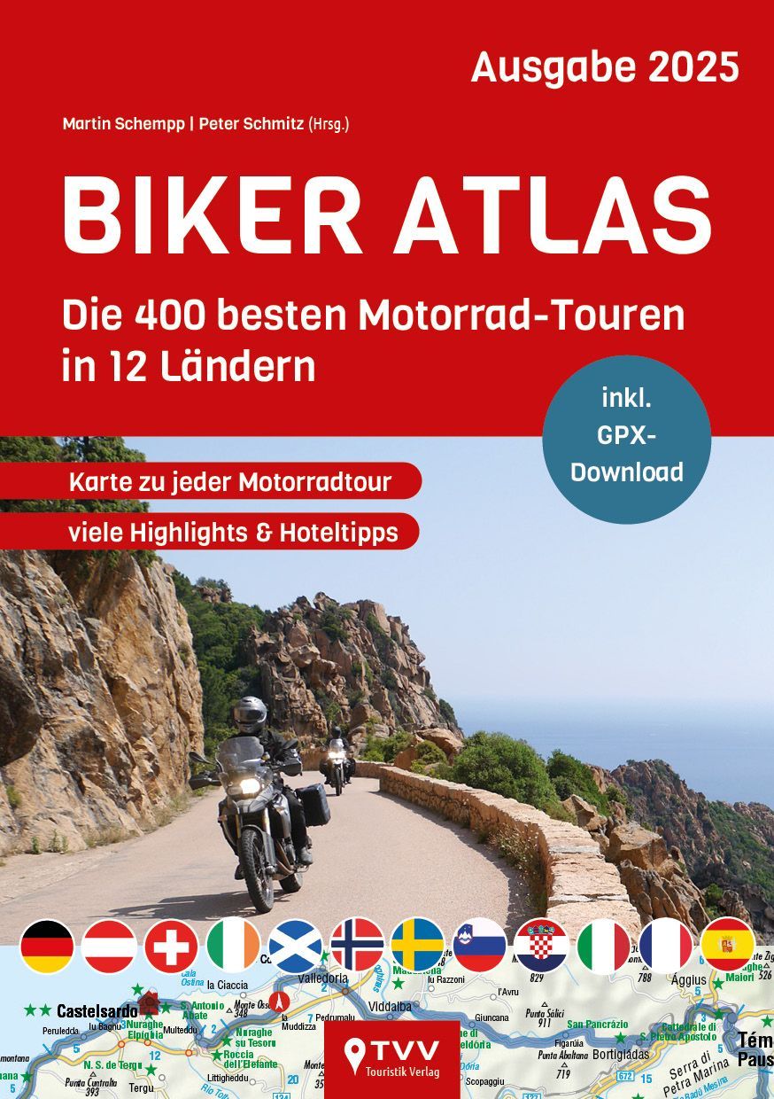 Biker Atlas 2025 Werbung, Plakat, Person, Rad, Motorrad