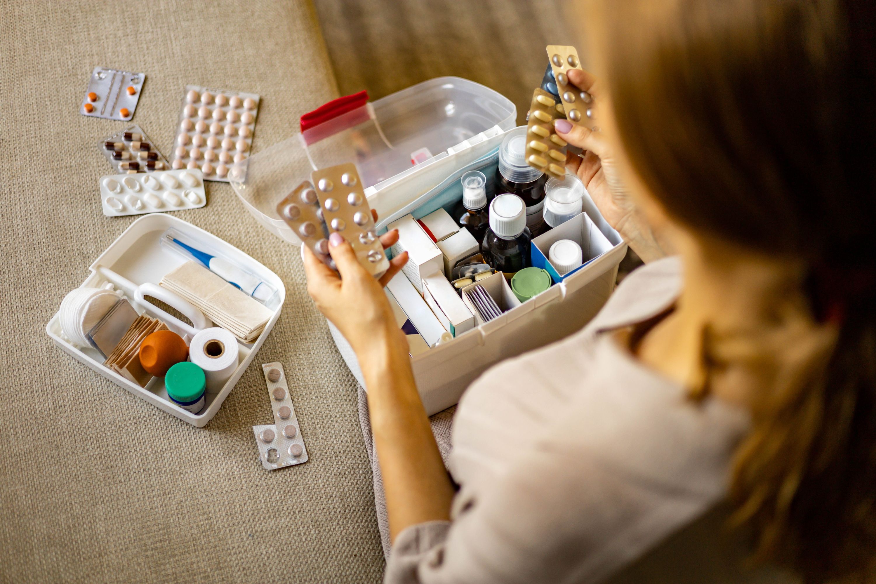 Medikament, Tabletten, Blisterpackungen, Medizinschrank, Kapseln