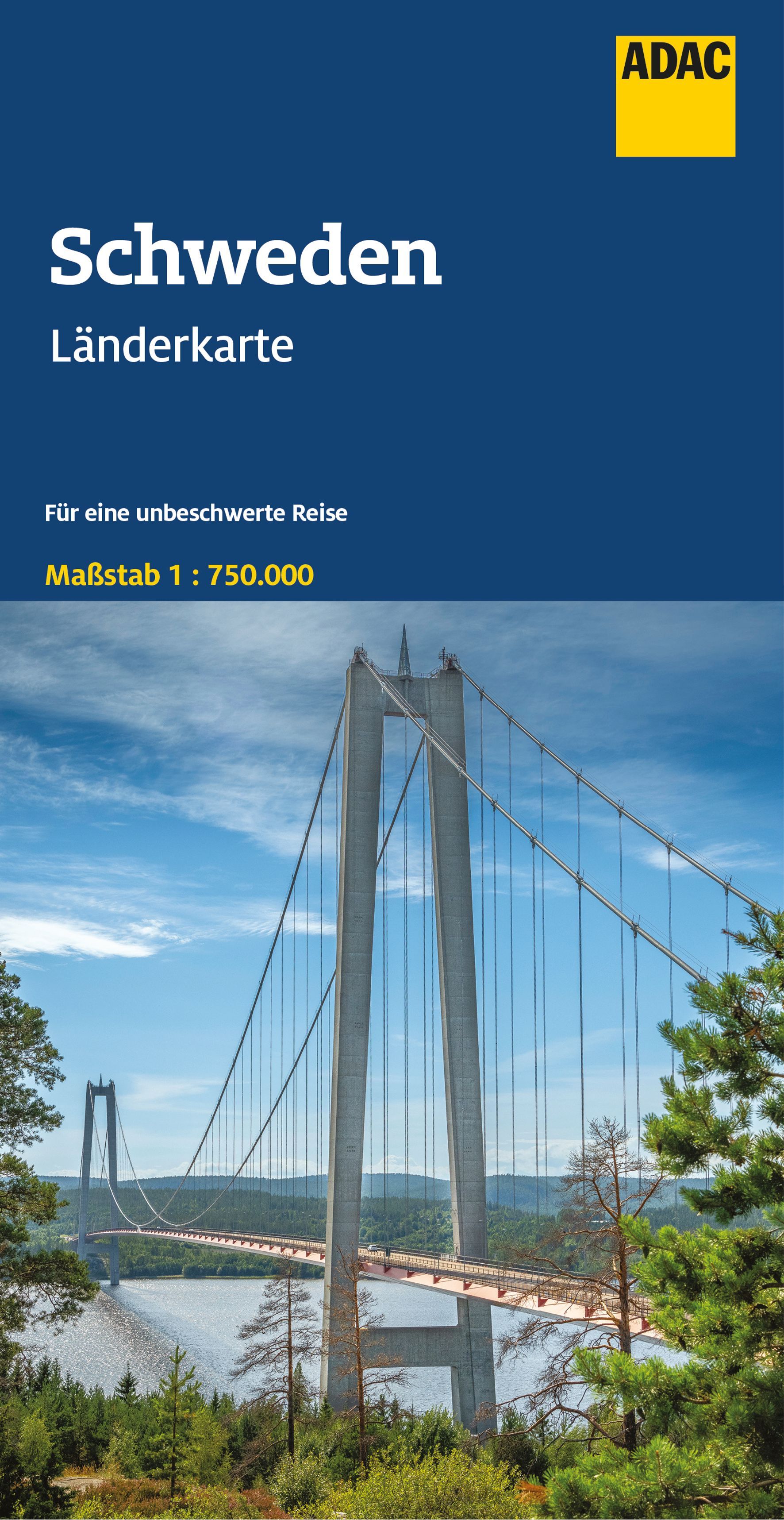 ADAC Länderkarte Schweden 1:750.000 Cover, Karte, ADAC, Schweden, Brücke