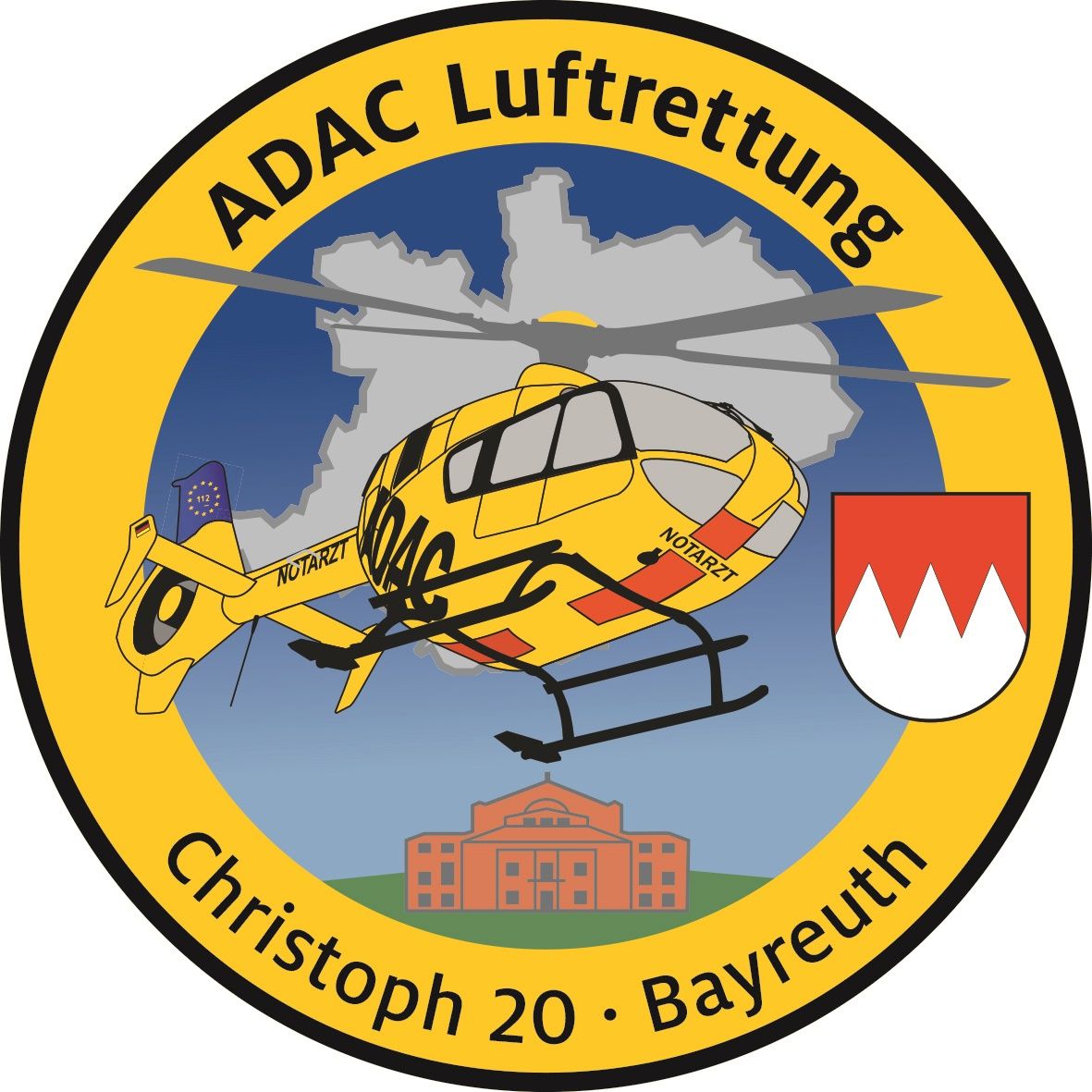 FAN_Patch_CHR20 Fanpastch ADAC Luftrettung Christoph 20 Bayreuth
