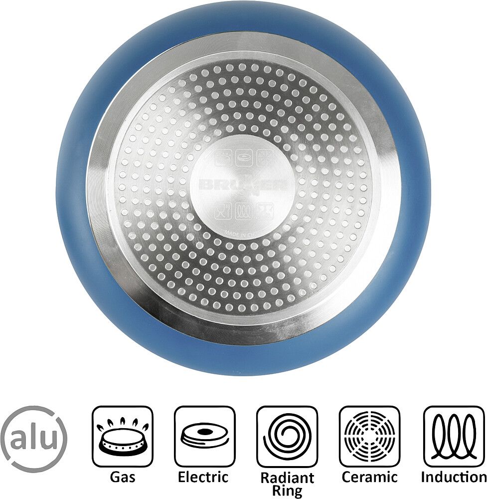 9984746303 Brunner Topfset Carezza Spacemaster Vacublock blau. Detailansicht Boden