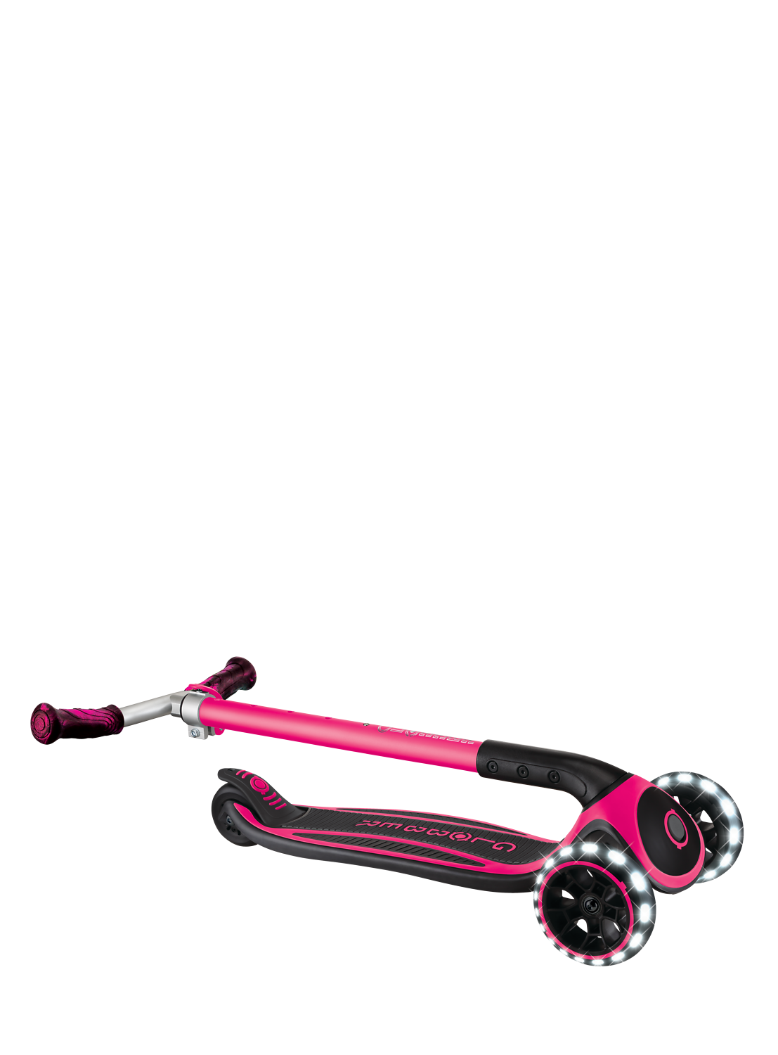 Rollschuh, Fertigroller, Pink, LED-Räder, zusammenklappbar