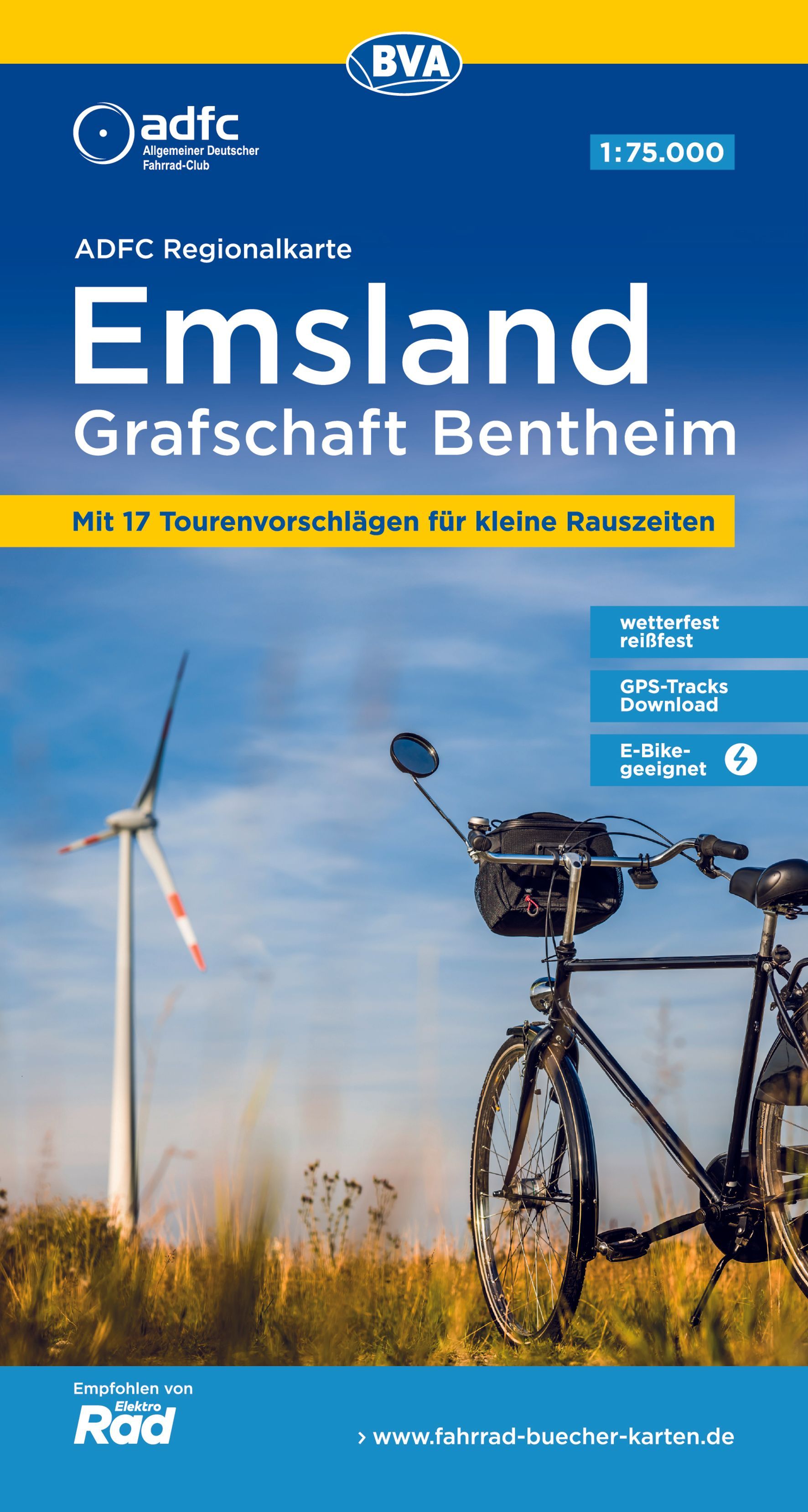 Fahrradkarte, Emsland, Grafschaft Bentheim, Radtouren, Tourenvorschläge