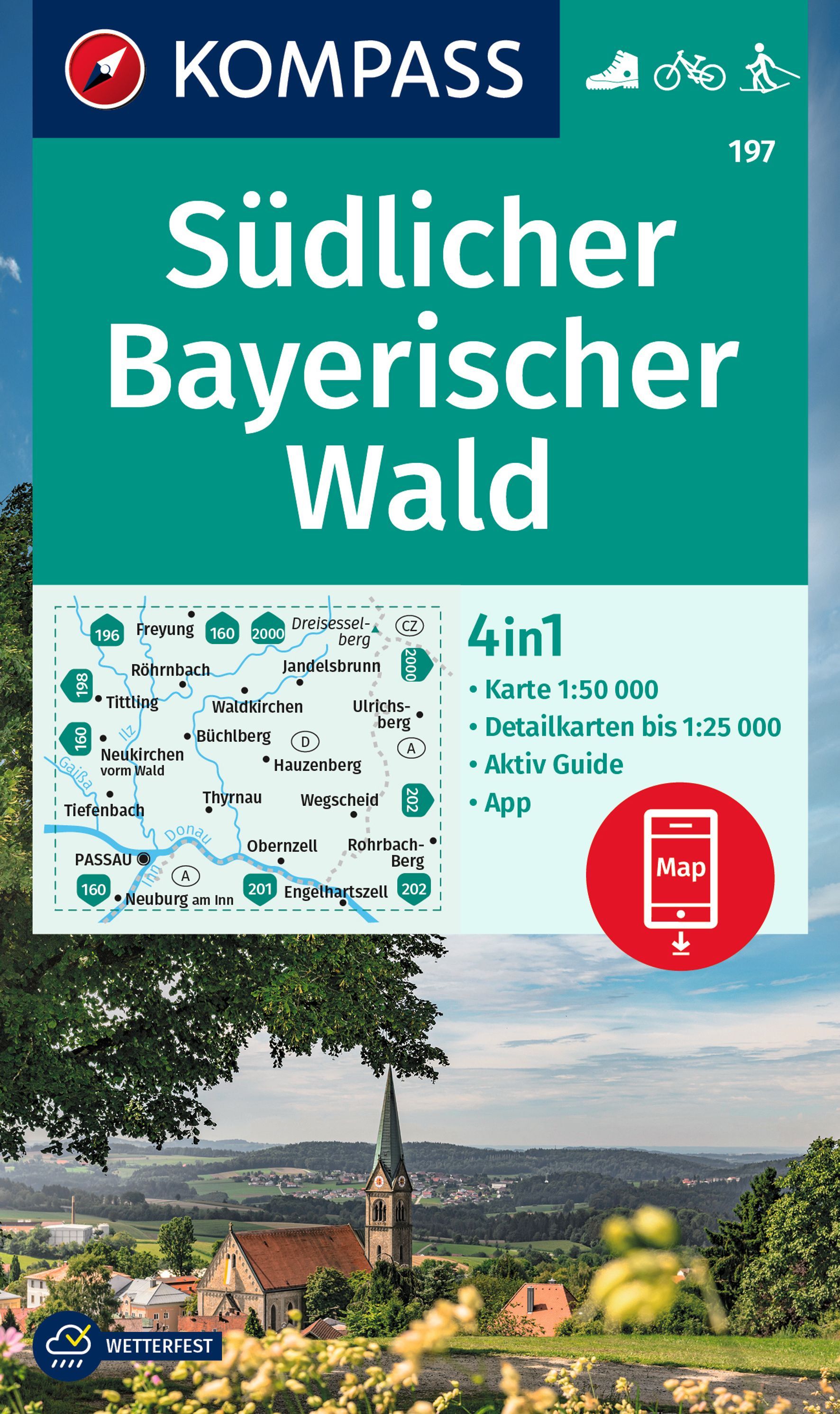 9783991215011 Cover Kompass Wanderkarte Südlicher Bayrischer Wald