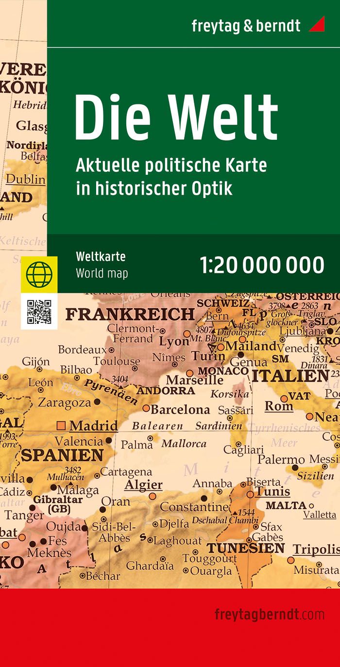 Weltkarte: Aktuelle Karte im antiken Stil, Poster Cover, Karte, Die Welt