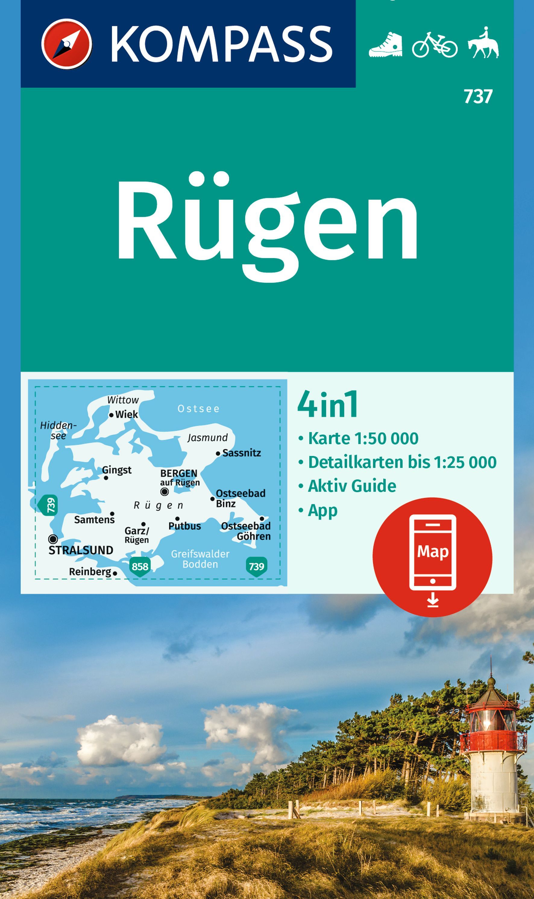 9783991217138 Cover Kompass Wanderkarte Rügen
