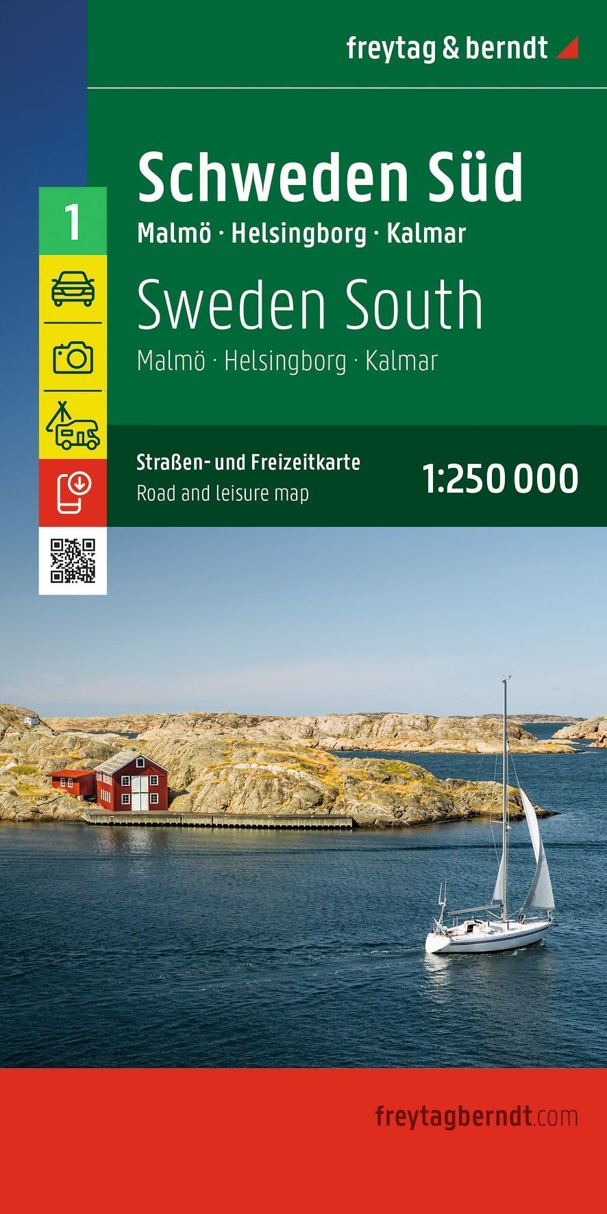 Karte, Schweden Süd, Straßenkarte, Road map, Küstenlandschaft