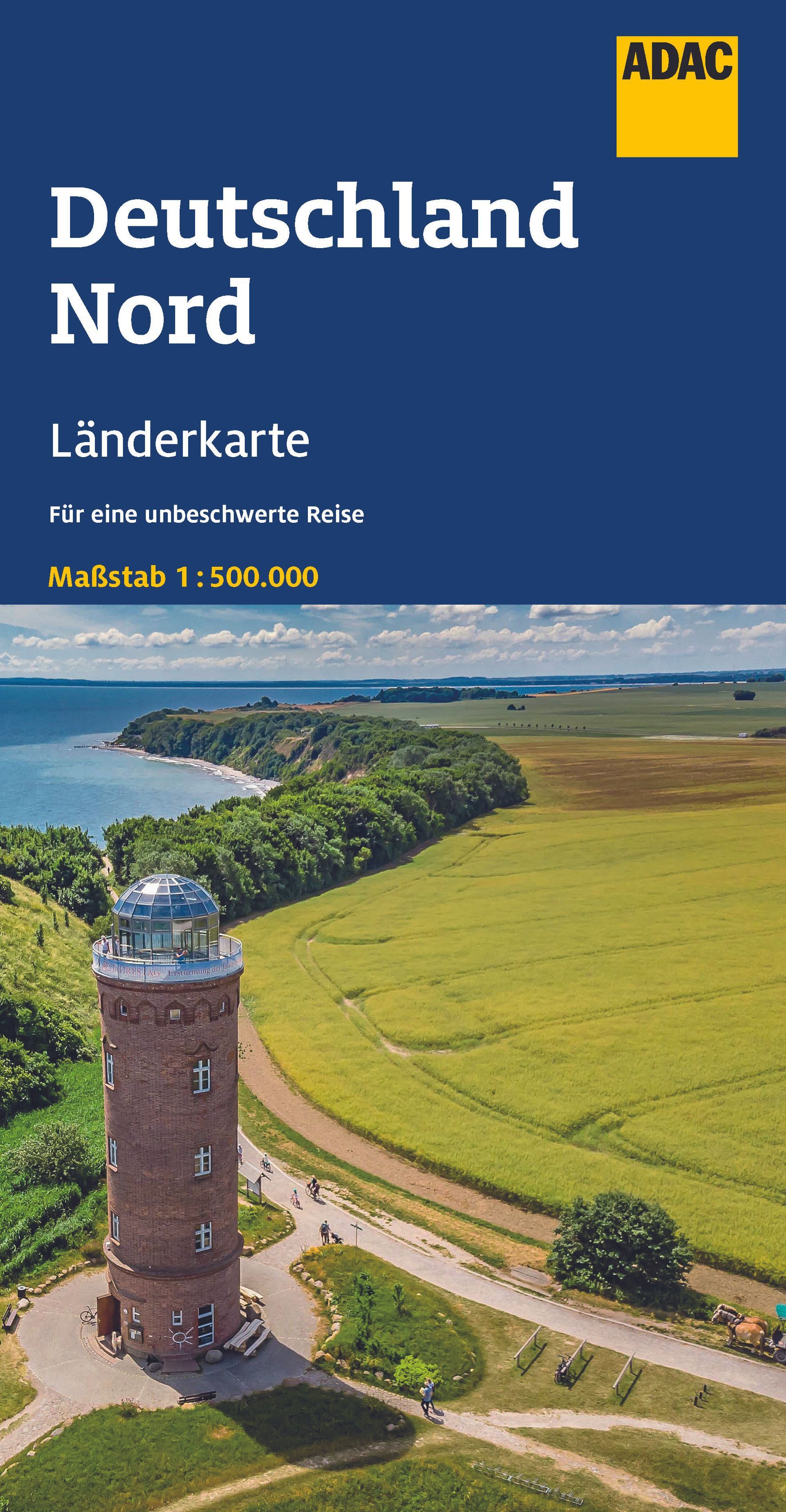 9783826422799 Länderkarte, ADAC, Blau, Deutschland Nord. Leuchtturm, Küste, Meer, Felder