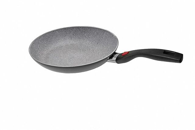 Pfannen, Antihaft-Pfanne, Spiegelnde Oberfläche, Griff mit Seilende, Große runde Pfanne