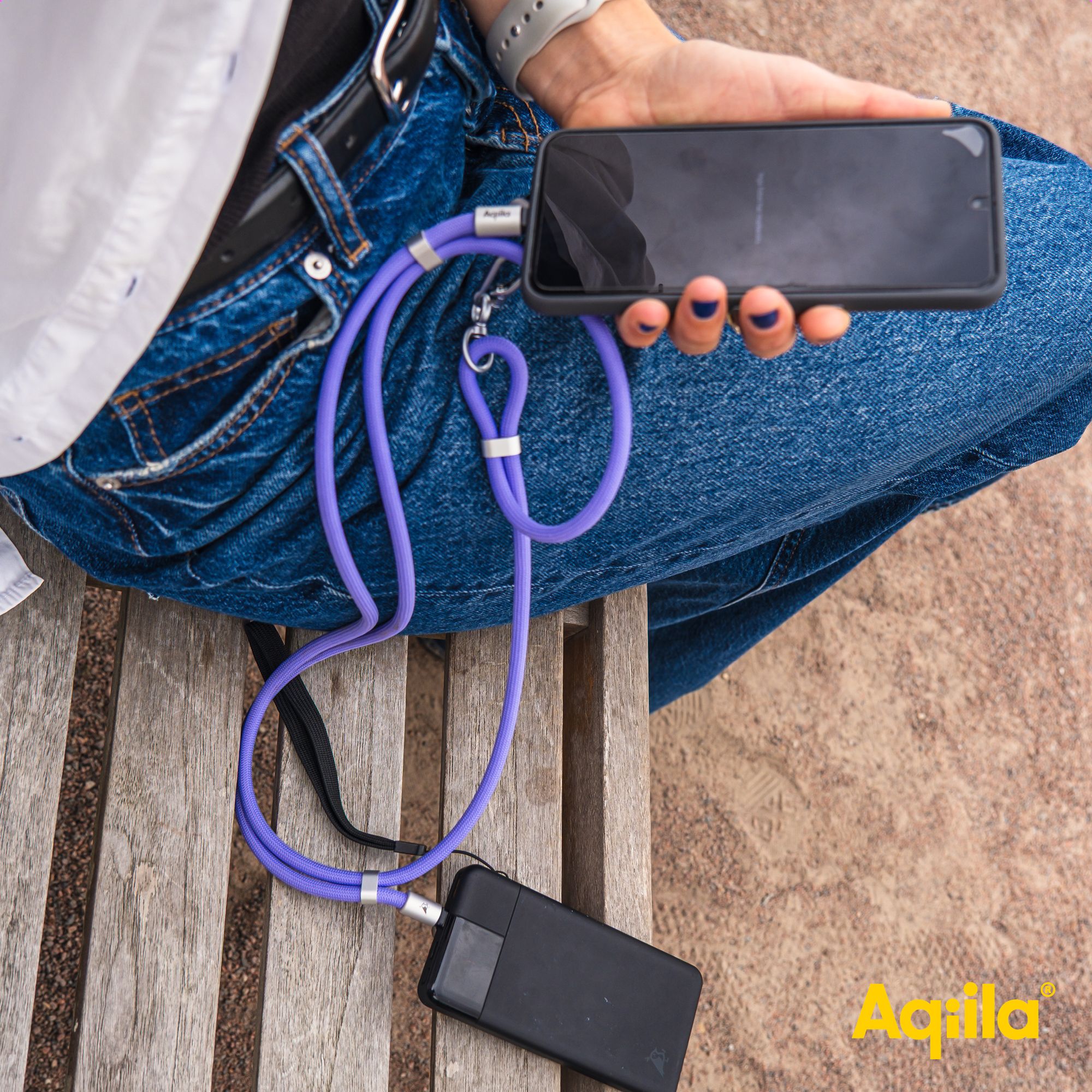 Powerbank, Kabel, lila Kabel, Smartphone, Zubehör
