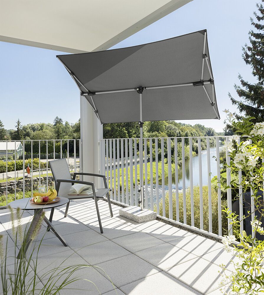 996136421 Sonnenschirm mit Gestänge Grau Rechteckig