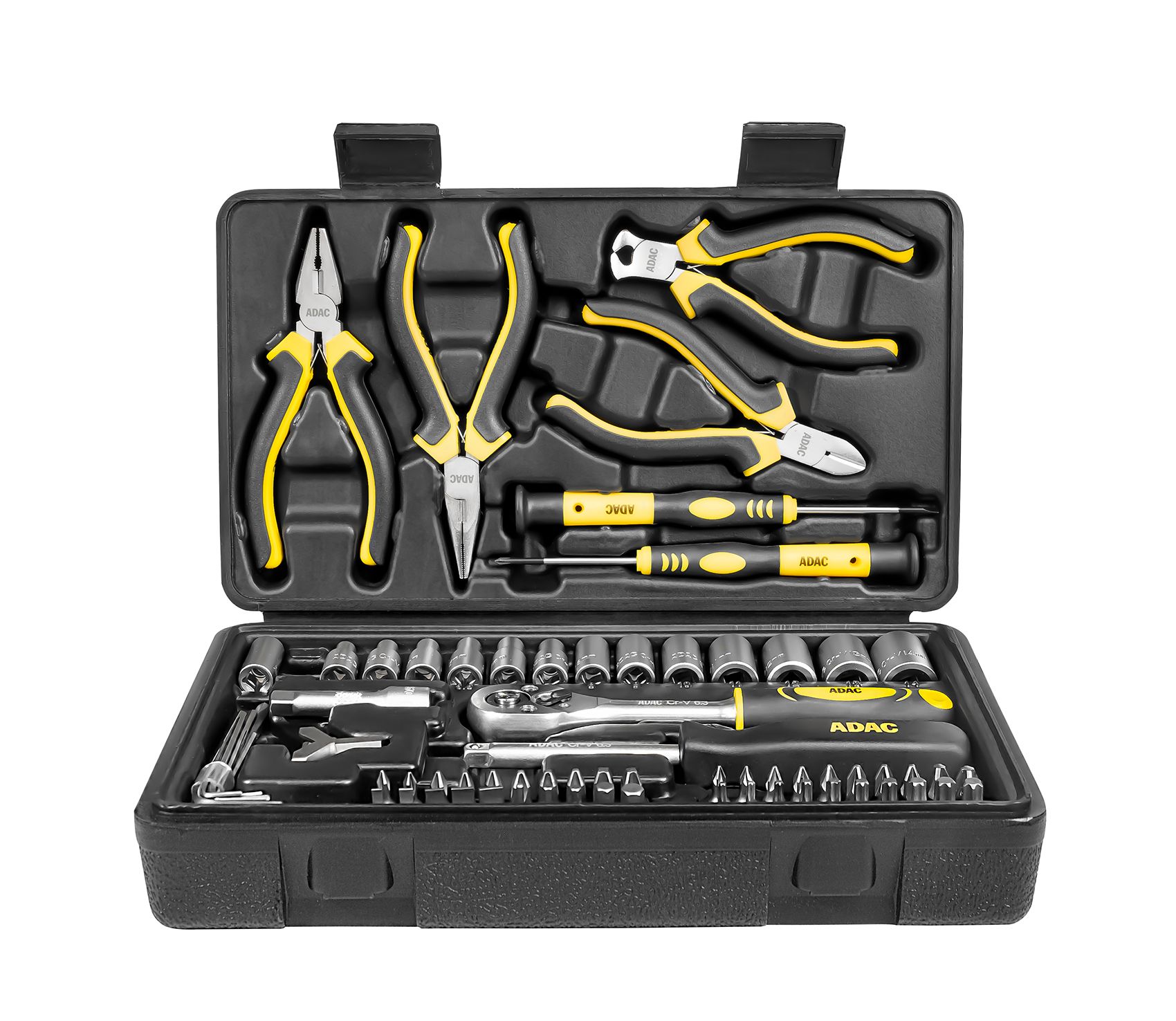 Zangen-Set, Schraubendreher, Steckschlüssel, Nussknacker, Werkzeugkoffer