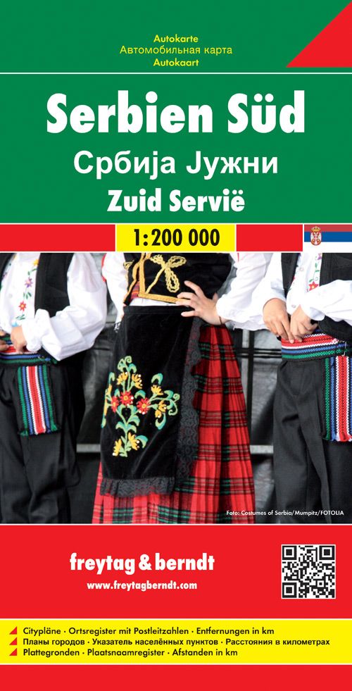 F&B Autokarte Serbien Süd, 1:200.000 Rock, Schottenmuster, Werbung, Plakat, Person
