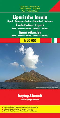 F&B Autokarte & FZK Liparische Inseln Werbung, Plakat, Natur, Draußen, Berg