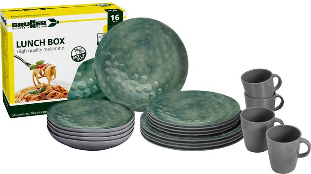 Geschirrset, Verpackung, Teller, Tassen