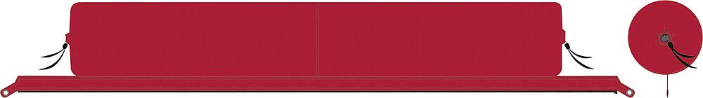 BENT Kissenrolle, rot, seitlich